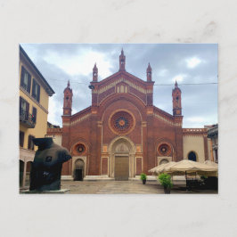 Milano, Italië - oude kerk, rode bakstenen Briefkaart