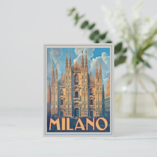 Milano, Italië Retro Briefkaart (Staand voorkant)