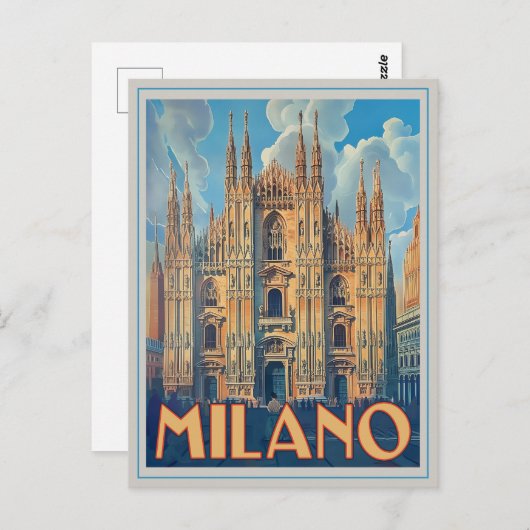 Milano, Italië Retro Briefkaart (Voorkant / Achterkant)