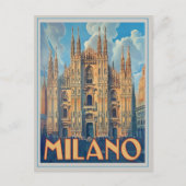Milano, Italië Retro Briefkaart (Voorkant)