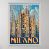 Milano, Italië Retro Poster (Voorkant)