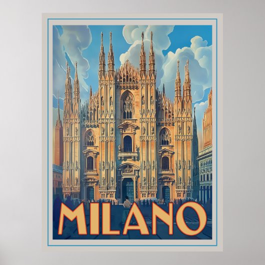 Milano, Italië Retro Poster (Voorkant)