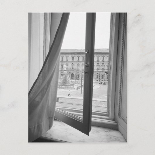 Milano Italië, Uitzicht van La Scala Opera Window Briefkaart (Voorkant)