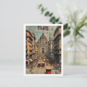 Milano Italië Vintage Beroemde Reisplaats Briefkaart (Staand voorkant)