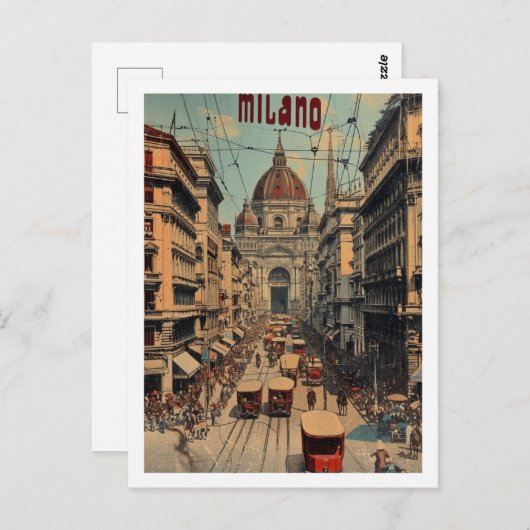 Milano Italië Vintage Beroemde Reisplaats Briefkaart (Voorkant / Achterkant)