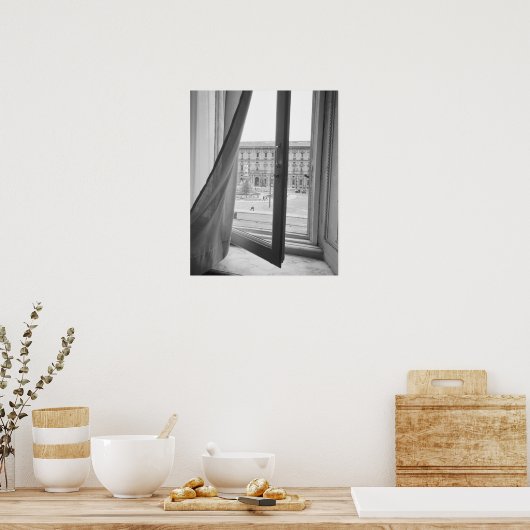 Milano Italy, View from La Scala Opera Window Poster (Keuken)