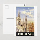 Milano Italy Vintage Travel Briefkaart (Voorkant / Achterkant)