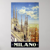 Milano Italy Vintage Travel Poster teruggezet (Voorkant)