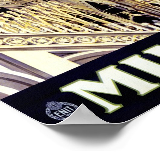 Milano Italy Vintage Travel Poster teruggezet (Hoek)