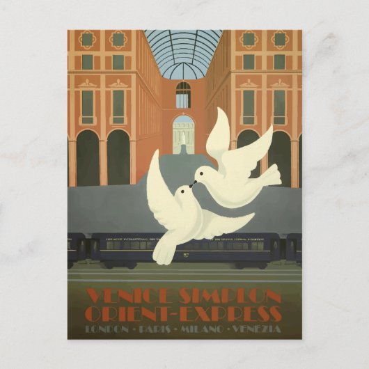  Milano Italy White Doves Orient Express Po Briefkaart (Voorkant)