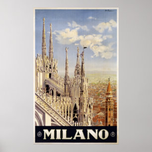 Milano (Milaan) Italiaans poster van het vintage-r