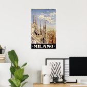 Milano (Milaan) Italiaans poster van het vintage-r (Thuiskantoor)