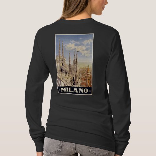 Milano (Milaan) Italië aangepaste kleding T-shirt (Achterkant)