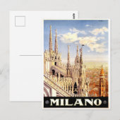 Milano, Milaan, Italië Briefkaart van de Vintage T (Voorkant / Achterkant)