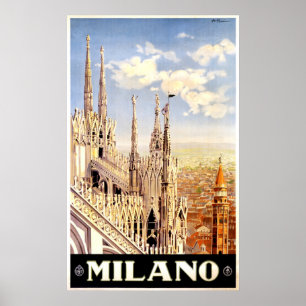 Milano, Milaan, Italië Poster van de Vintage Trav