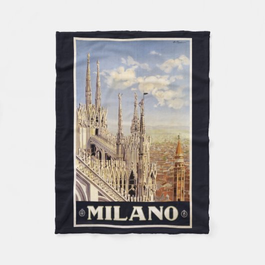 Milano (Milaan) Italië vintage reizen fleece (Voorkant)