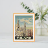 Milano Milan Italië Briefkaart voor reizen met bes (Staand voorkant)