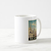 Milano Milan Italië Mok met reiskoffiewagens (Voorkant rechts)