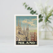 Milano Milan Italië Vintage Travel Briefkaart (Staand voorkant)