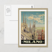 Milano Milan Italië Vintage Travel Briefkaart (Voorkant / Achterkant)
