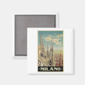 Milano Milan Italië Vintage Travel Magneet (Voorkant / Achterkant)