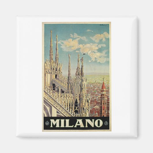 Milano Milan Italië Vintage Travel Magneet (Voorkant)
