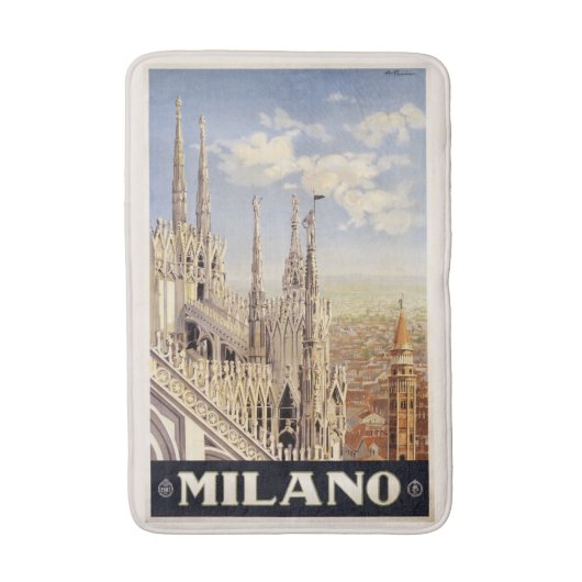Milano Milan Italy Vintage Travel Badmatten (Voorkant Verticaal)
