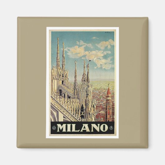 Milano Milan Italy Vintage Travel Magnet (Voorkant)