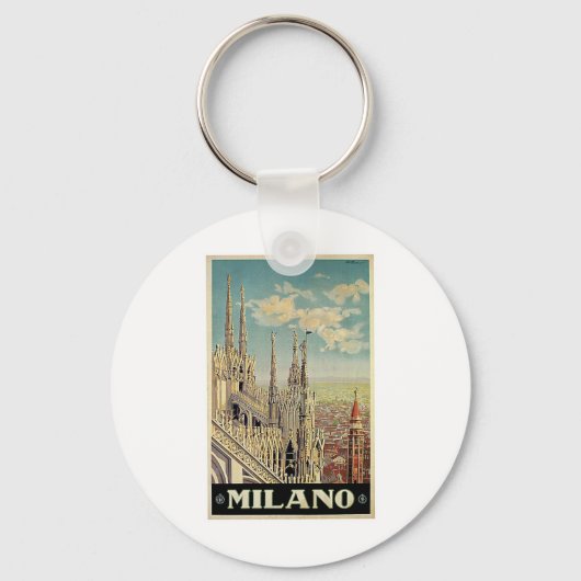 Milano Milan Italy Vintage Travel Sleutelhanger (Voorkant)