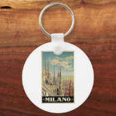 Milano Milan Italy Vintage Travel Sleutelhanger (Voorkant)