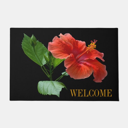 Milano Red Hibiscus door Welcome Mat (Voorkant)
