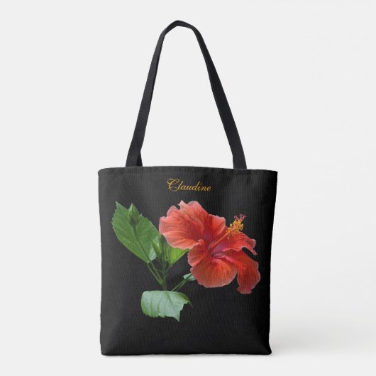 Milano Red Hibiscus Square Custom Shoulder Tas (Achterkant)