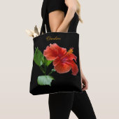 Milano Red Hibiscus Square Custom Shoulder Tas (Dichtbij)