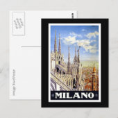 Milano-reisreclame Briefkaart (Voorkant / Achterkant)