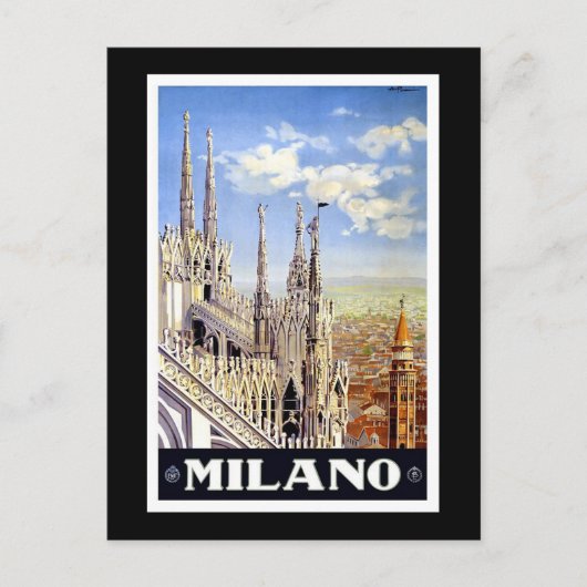 Milano-reisreclame Briefkaart (Voorkant)