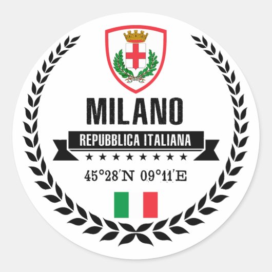Milano Ronde Sticker (Voorkant)