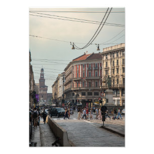 Milano Tourist Crossing Foto Afdruk
