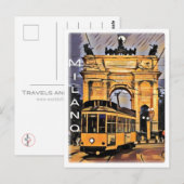 Milano - Tram e Arco della Pace - Briefkaart (Voorkant / Achterkant)