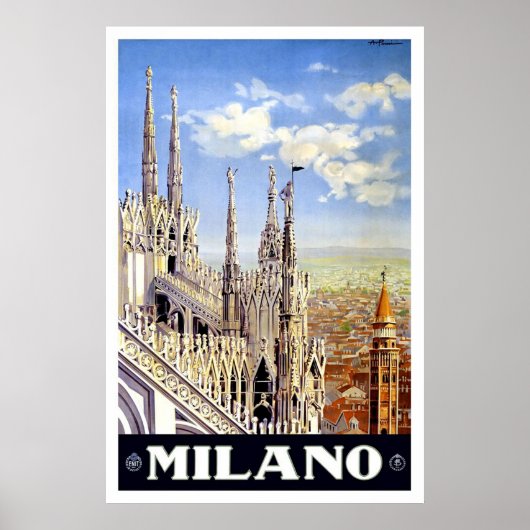  Milano Travel Advertisement Poster (Voorkant)