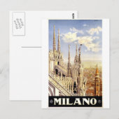 -Milano-Travel-poster. Briefkaart (Voorkant / Achterkant)
