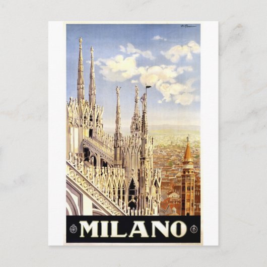 -Milano-Travel-poster. Briefkaart (Voorkant)