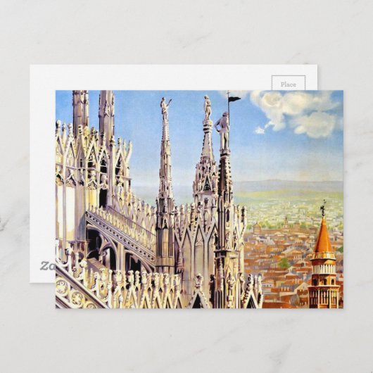  Milano Travel Uniek Kunstwerk Briefkaart (Voorkant / Achterkant)