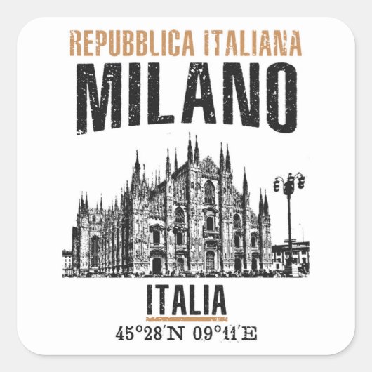 Milano Vierkante Sticker (Voorkant)