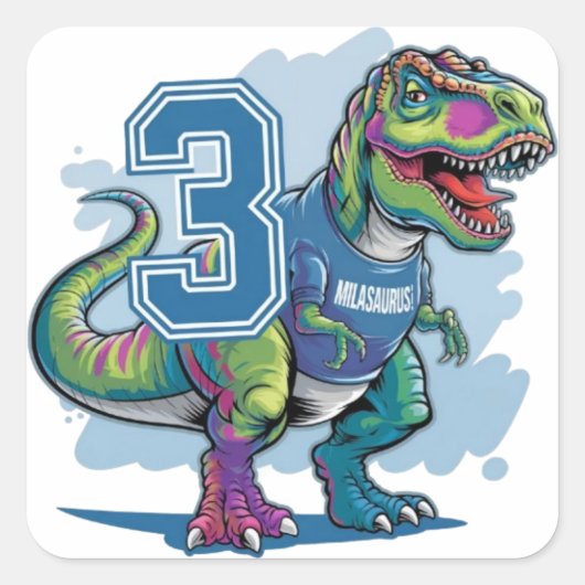 Milasaurus de T-Rex Sticker (Voorkant)