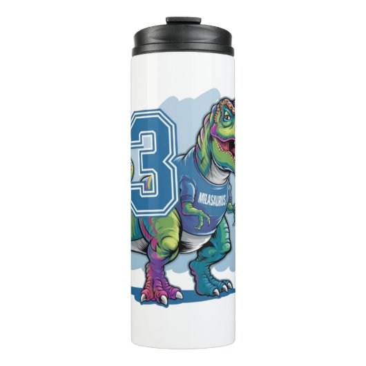 Milasaurus de T-Rex Sticker Thermosbeker (Voorkant)