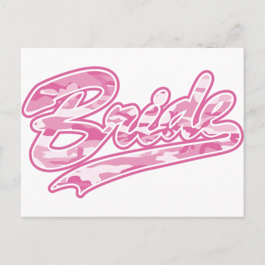 Milatary Pink Bride Camouflage Briefkaart (Voorkant)