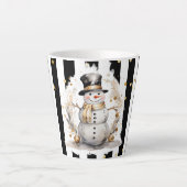 Milchtasse Klein Snowman and Stripes Var01 Latte Mok (Voorkant)