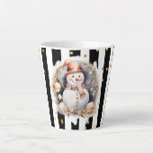 Milchtasse Klein Snowman and Stripes Var02 Latte Mok (Voorkant)