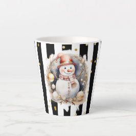 Milchtasse Klein Snowman and Stripes Var02 Latte Mok