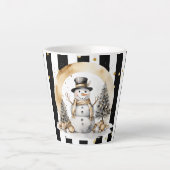Milchtasse Klein Snowman and Stripes Var03 Latte Mok (Voorkant)